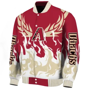 custom arizona diamondbacks winged blaze red white varsity jacket best selling
