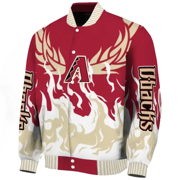 custom arizona diamondbacks winged blaze red white varsity jacket best selling