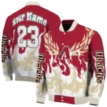 custom arizona diamondbacks winged blaze red white varsity jacket best selling