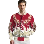 custom arizona diamondbacks winged blaze red white varsity jacket best selling