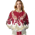 custom arizona diamondbacks winged blaze red white varsity jacket best selling