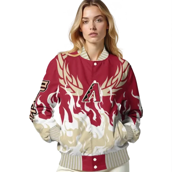 custom arizona diamondbacks winged blaze red white varsity jacket latest model