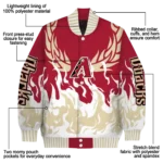 custom arizona diamondbacks winged blaze red white varsity jacket best selling