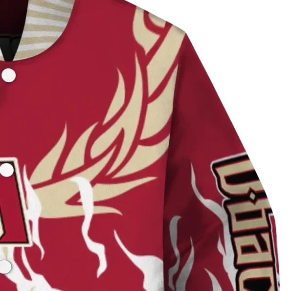 custom arizona diamondbacks winged blaze red white varsity jacket premium grade