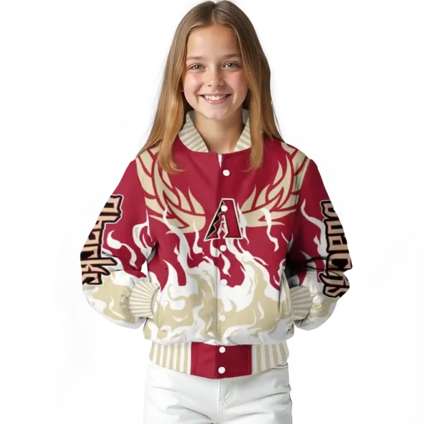custom arizona diamondbacks winged blaze red white varsity jacket top rated