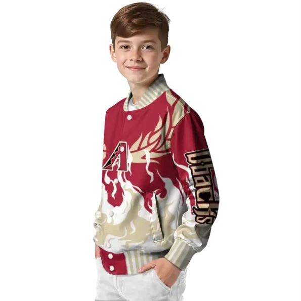 custom arizona diamondbacks winged blaze red white varsity jacket trendy