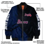 custom atlanta braves hexagon mesh navy black bomber jacket best selling