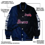 custom atlanta braves hexagon mesh navy black varsity jacket best selling