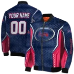 custom atlanta braves power plate navy bomber jacket best selling