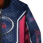 custom atlanta braves power plate navy bomber jacket best selling