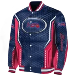 custom atlanta braves power plate navy varsity jacket best selling