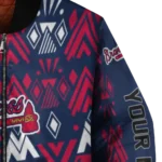 custom atlanta braves pyramid shapes navy bomber jacket best selling