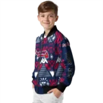 custom atlanta braves pyramid shapes navy bomber jacket best selling