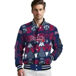 custom atlanta braves pyramid shapes navy varsity jacket best selling