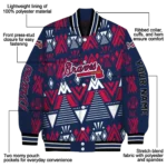 custom atlanta braves pyramid shapes navy varsity jacket best selling