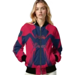 custom atlanta braves spider mark navy red crocs bomber jacket best selling.webp