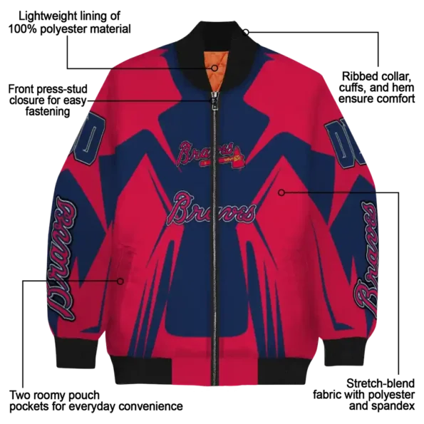 custom atlanta braves spider mark navy red crocs bomber jacket new arrival.webp
