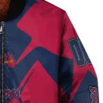 custom atlanta braves spider mark navy red crocs bomber jacket best selling.webp