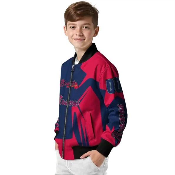 custom atlanta braves spider mark navy red crocs bomber jacket trendy.webp