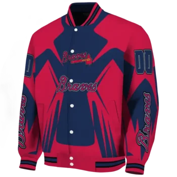 custom atlanta braves spider mark navy red crocs varsity jacket best selling