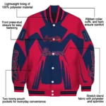 custom atlanta braves spider mark navy red crocs varsity jacket best selling