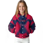 custom atlanta braves spider mark navy red crocs varsity jacket best selling