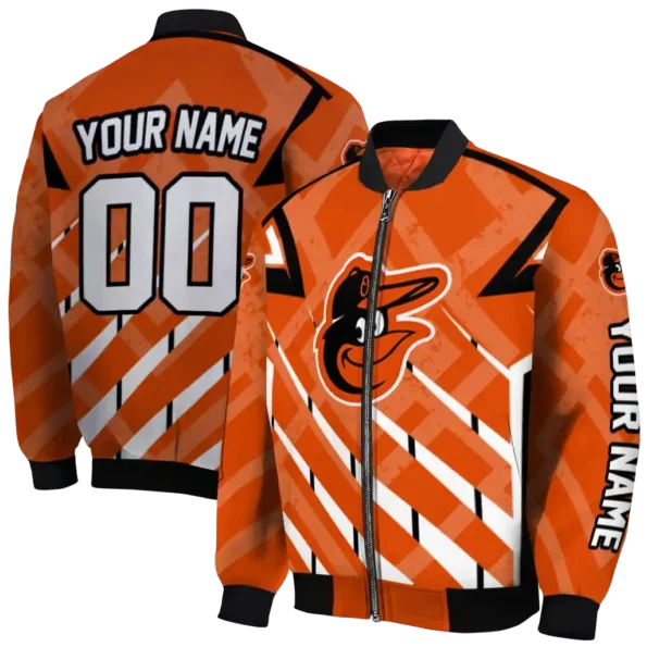 custom baltimore orioles chevron angles orange bomber jacket fashion forward
