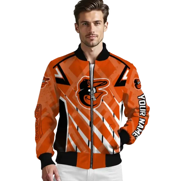 custom baltimore orioles chevron angles orange bomber jacket high quality