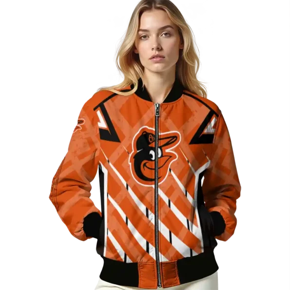 custom baltimore orioles chevron angles orange bomber jacket latest model