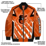 custom baltimore orioles chevron angles orange bomber jacket best selling