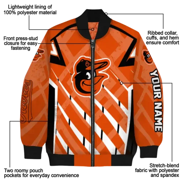 custom baltimore orioles chevron angles orange bomber jacket new arrival