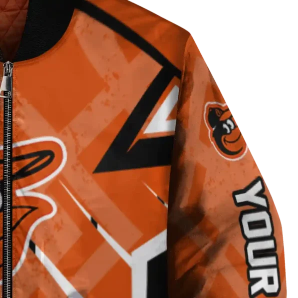 custom baltimore orioles chevron angles orange bomber jacket premium grade