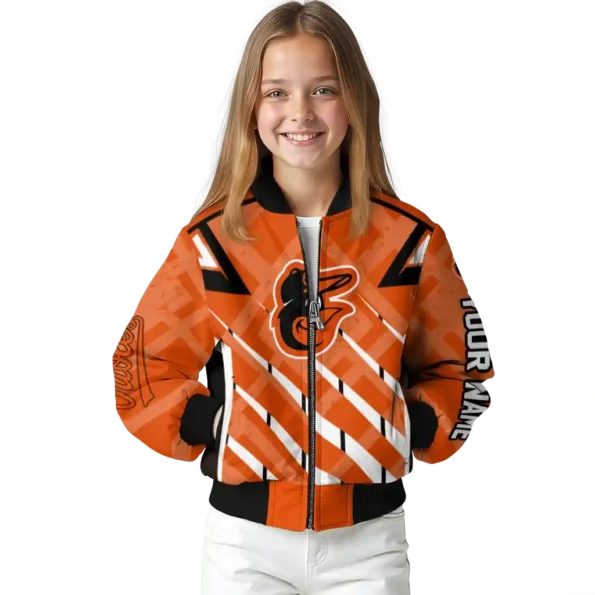 custom baltimore orioles chevron angles orange bomber jacket top rated