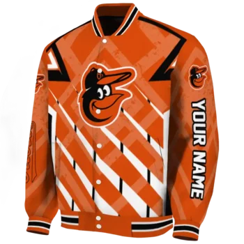 custom baltimore orioles chevron angles orange varsity jacket best selling