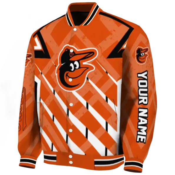 custom baltimore orioles chevron angles orange varsity jacket best selling