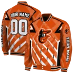 custom baltimore orioles chevron angles orange varsity jacket best selling