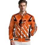 custom baltimore orioles chevron angles orange varsity jacket best selling