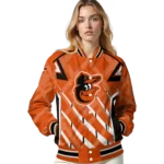 custom baltimore orioles chevron angles orange varsity jacket best selling