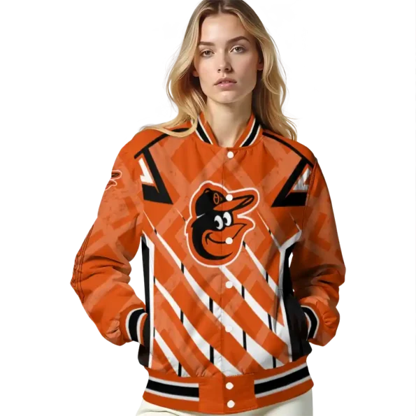 custom baltimore orioles chevron angles orange varsity jacket latest model