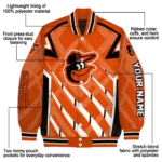 custom baltimore orioles chevron angles orange varsity jacket best selling