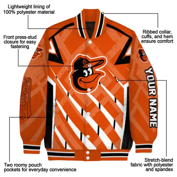 custom baltimore orioles chevron angles orange varsity jacket new arrival