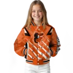 custom baltimore orioles chevron angles orange varsity jacket best selling