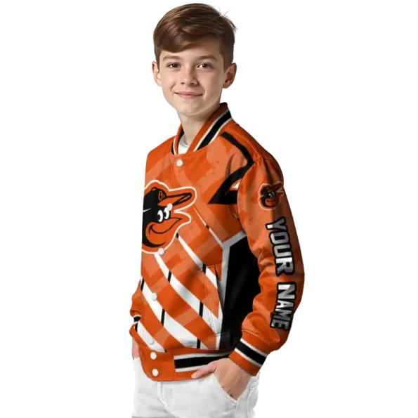 custom baltimore orioles chevron angles orange varsity jacket trendy