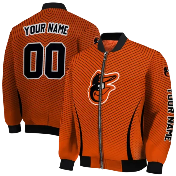 custom baltimore orioles chevron arrow orange bomber jacket fashion forward