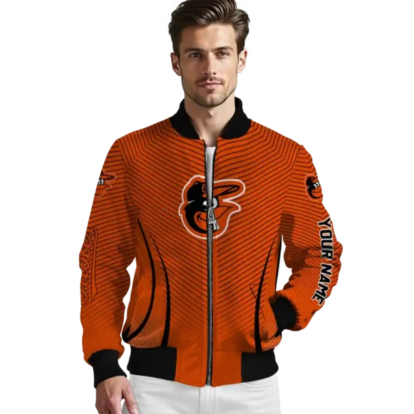 custom baltimore orioles chevron arrow orange bomber jacket high quality