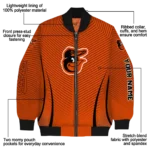 custom baltimore orioles chevron arrow orange bomber jacket best selling