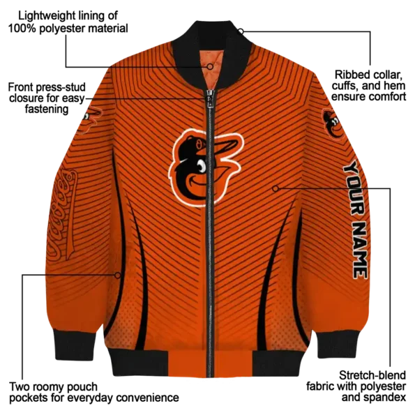 custom baltimore orioles chevron arrow orange bomber jacket new arrival
