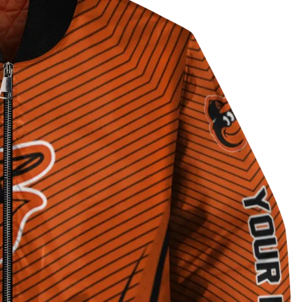 custom baltimore orioles chevron arrow orange bomber jacket premium grade