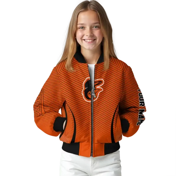 custom baltimore orioles chevron arrow orange bomber jacket top rated