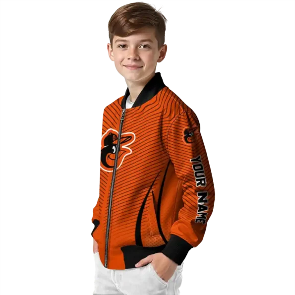 custom baltimore orioles chevron arrow orange bomber jacket trendy